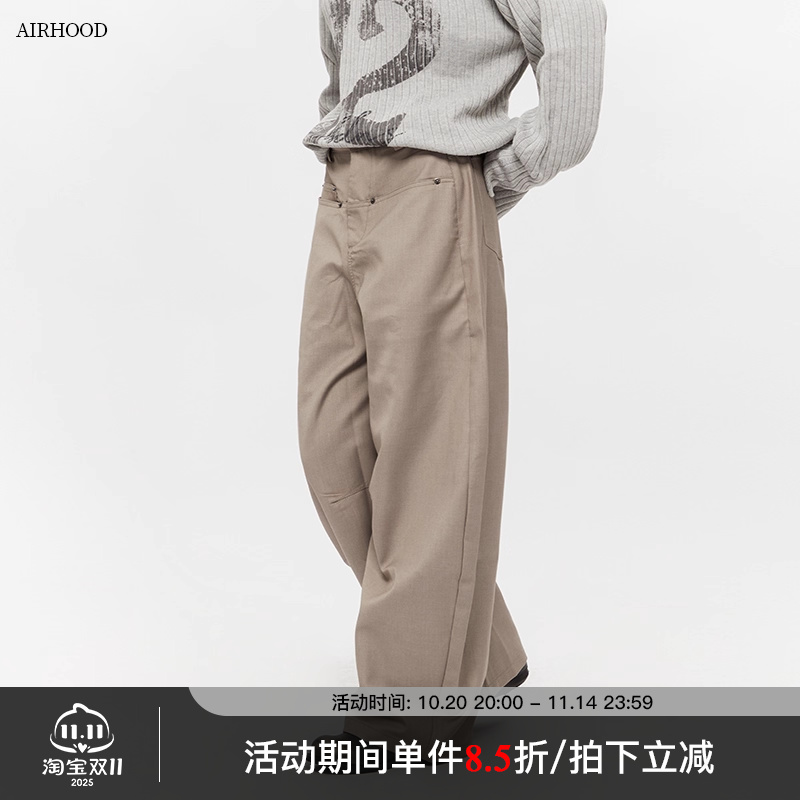 AIRHOOD 2025美式复古休闲裤男女秋季宽松百搭直筒阔腿工装情侣裤