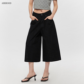 2025美式 情侣短裤 夏款 女垂感宽松七分牛仔裤 子 高街阔腿裤 AIRHOOD