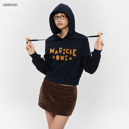 AIRHOOD 2025新款美式短款卫衣女连帽套头小众显瘦正肩春秋季上衣