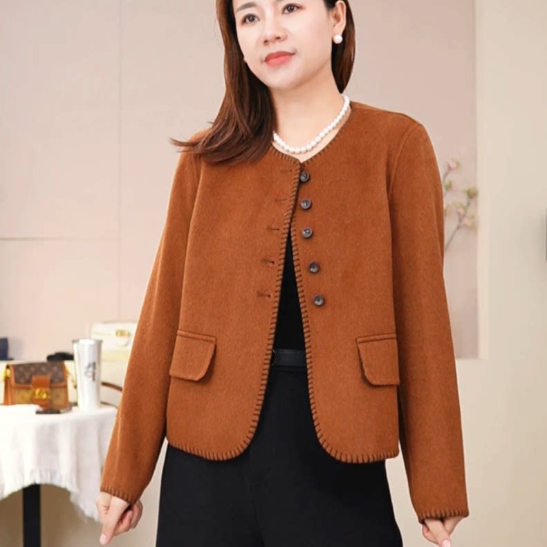 洋气小香风呢子外套女超细羊毛羊绒大衣外套短款#85116,女装/女士精品,毛呢外套,淘宝优惠券,粉丝福利购,淘宝优惠卷