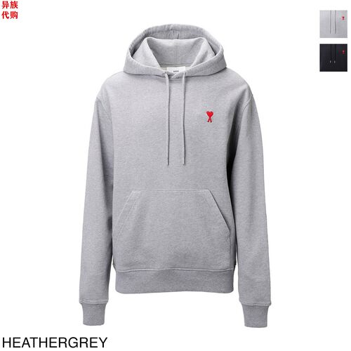 异族日本代购 AMI ALEXANDRE 2024秋男女全棉连帽套头运动卫衣