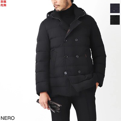 异族日本代购 意大利MOORER 2024冬男防寒脱卸帽双排扣鹅绒羽绒服
