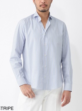 异族日本代购 意大利 DASE 2025春男休闲修身全棉温莎领长袖衬衫