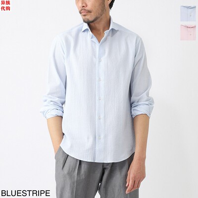 异族日本代购 意大利 DASE 2025春男休闲修身全棉温莎领长袖衬衫