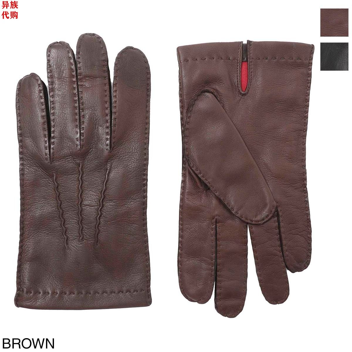 异族日本代购 英国 DENTS 2025冬男手工保暖分指羊皮手套真丝衬里