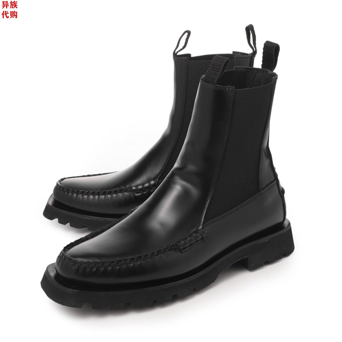 异族日本代购 西班牙 HEREU 2025秋男牛皮短筒切尔西靴戈尔靴