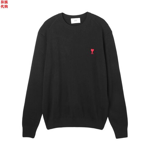 异族日本代购 AMI ALEXANDRE 2024秋男女全羊毛圆领针织套头毛衣
