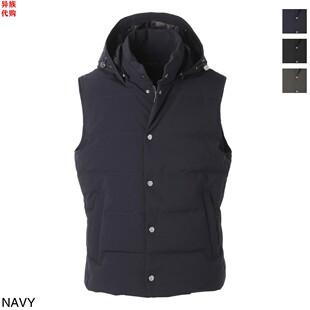 异族日本代购 意大利 MONTECORE 2025冬男保暖脱卸帽羽绒马甲背心