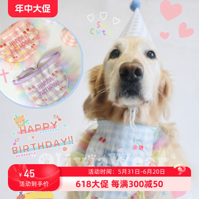 金毛大狗生日帽生日围巾