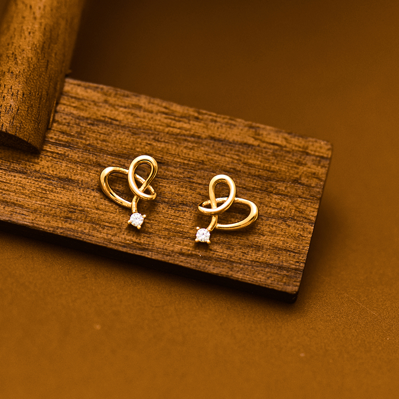 innore10K金交叉爱心耳钉