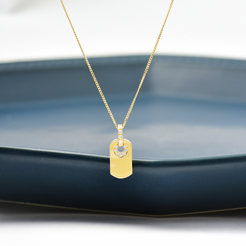 INNORE镶钻方形锁骨链坠