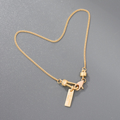 韩国流行14K黄金手链女 2025新款 潮几何方形密密细链彩金手饰礼物