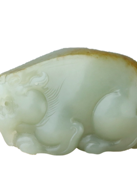 玉友和田玉洒金皮籽料貔貅手把件