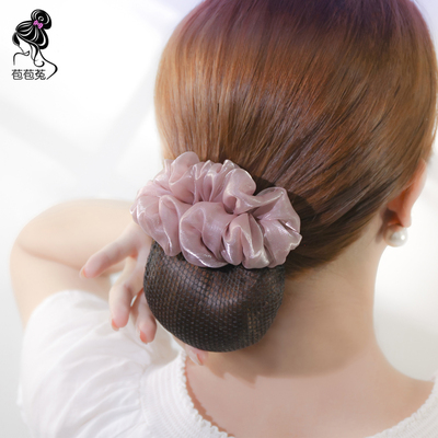 原创褶皱发兜纱发夹优雅气质