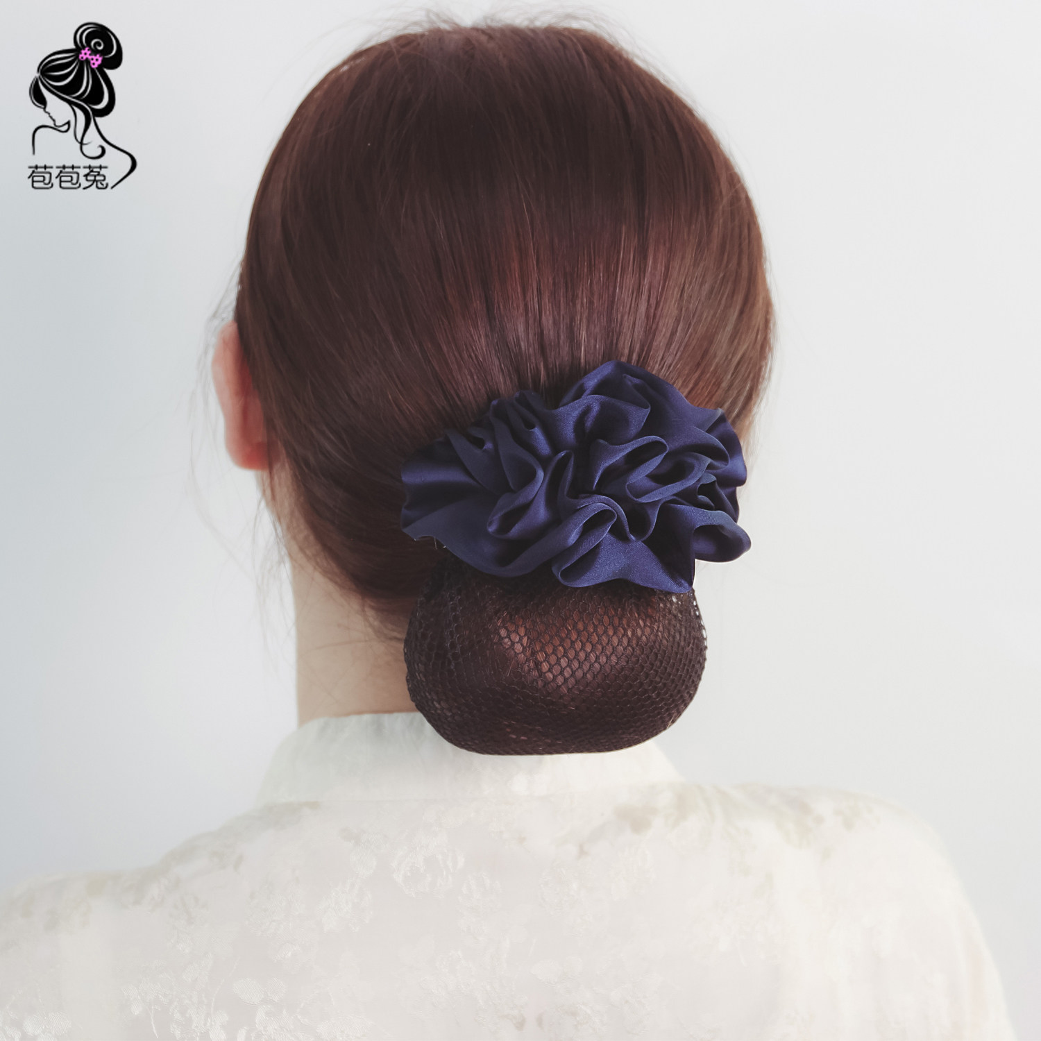 立体花印花 职业女头花护士发网兜发兜套盘头发服务员发夹发饰