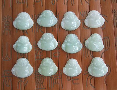 天然a货大肚佛吊坠缅甸玉送证