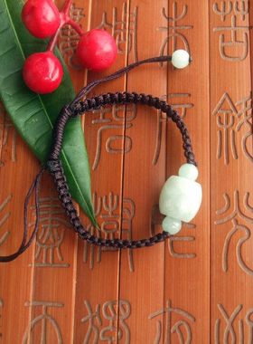 21262保真 路路通手链 转运珠手串 缅甸玉天然A货翡翠玉 实物拍图