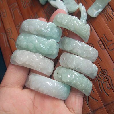 翡翠天然a货貔貅缅甸玉弯条