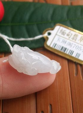 70541玉琳阁实物拍图缅甸玉天然A货翡翠玉三脚小金蟾小吊坠(双孔)