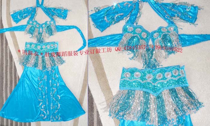 鸿舞衣儿童2肚皮舞蹈演出服 演出服 高档儿童纯手工肚皮舞演出服