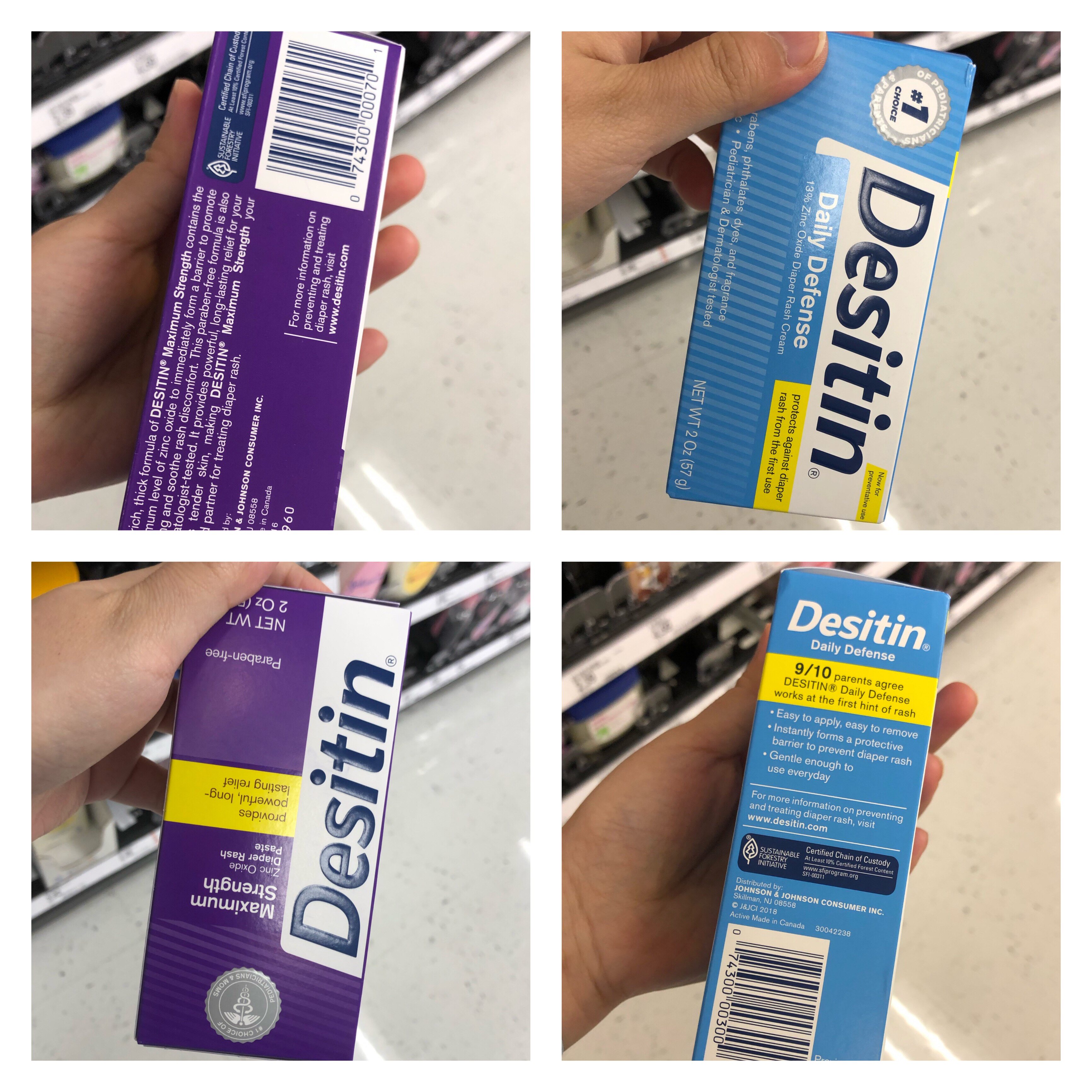 desitin美国代购新生儿无激素去湿 疹护臀护理霜(57g)蓝色国现