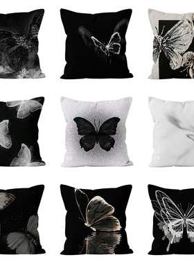 ins风高级蝴蝶图案抱枕小清新午休网红客厅沙发装饰靠枕头靠枕