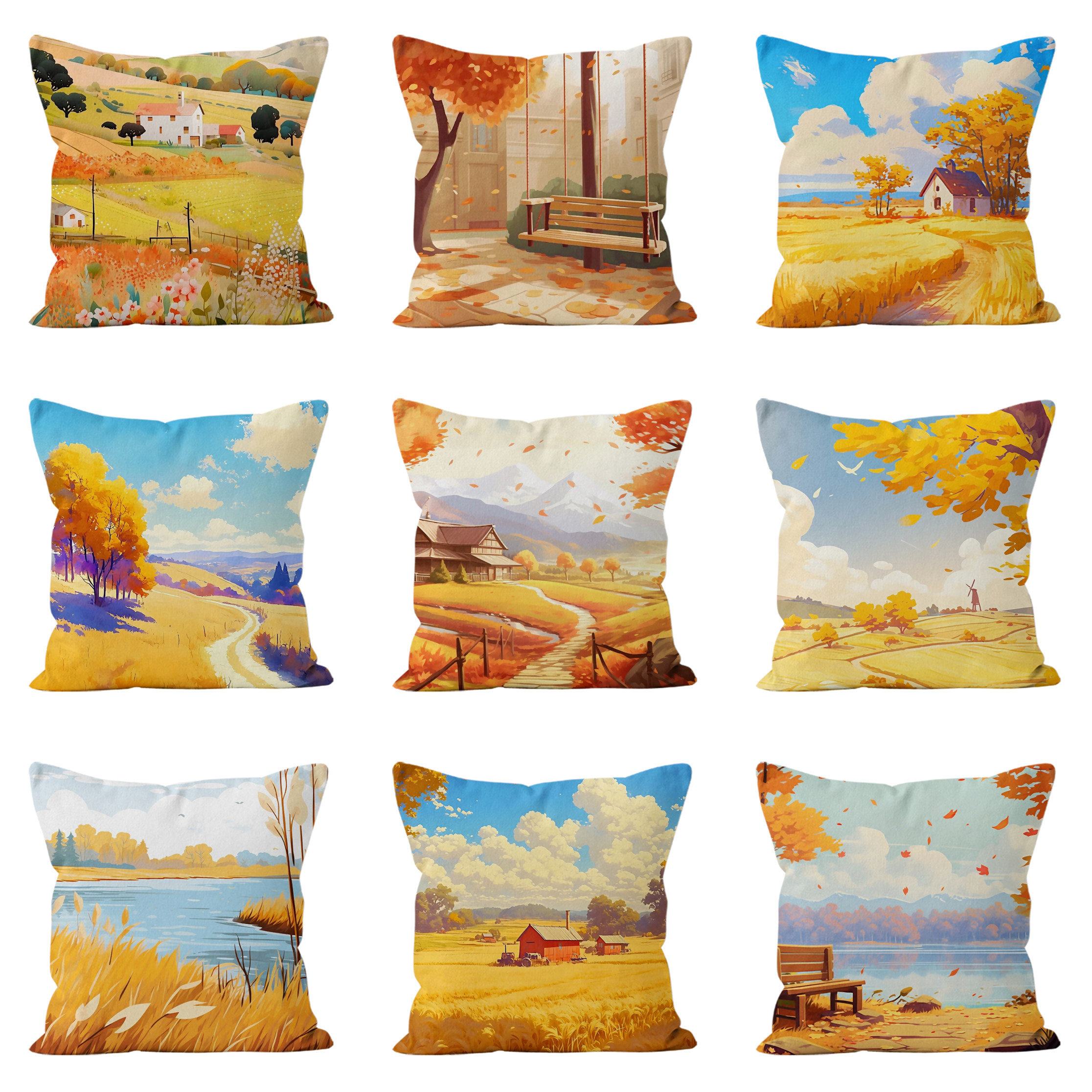 秋天风景抱枕沙发客厅民宿酒店靠枕家居办公简约通用车内靠背定制,居家布艺,靠垫/抱枕,淘宝优惠券,粉丝福利购,淘宝优惠卷