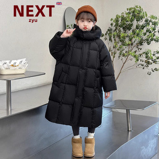next zyu官方女生中长款棉服2024冬季加厚保暖韩范连帽面包服