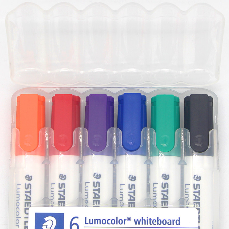 독일 STAEDTLER 351 화이트보드 마커 닦기 쉽고 건조 방지 둥근 헤드 화이트보드 마커 펜 4색 6색세트