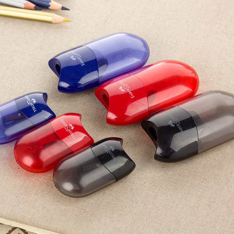 FABER-CASTELL FABER-CASTELL 1835 타원형 연필 깎이 펜 대패 이중 구멍은 두꺼운 막대 리드를 굴릴 수 있습니다