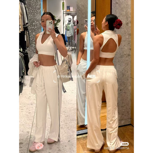 现货lululemon Court Rival Wide-Leg Track Pant 女速干开衩长裤