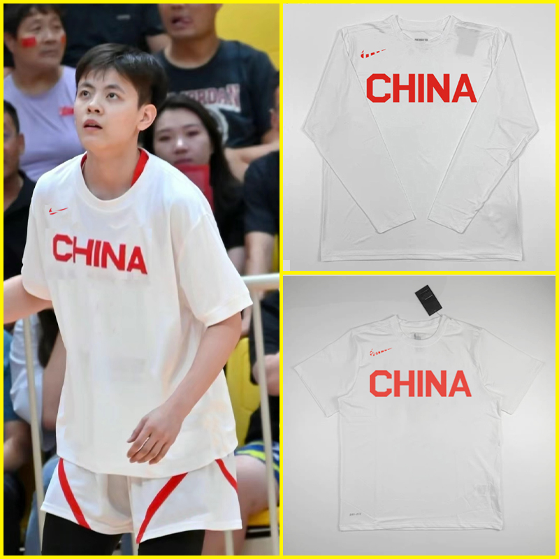 中国国家队CHINA男女短袖长袖大码速干热身运动跑步篮球投篮服T恤