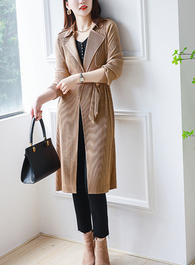 玉米高端自留推荐实物敲美不撞衫褶皱设计肩章简约长款风衣外套P