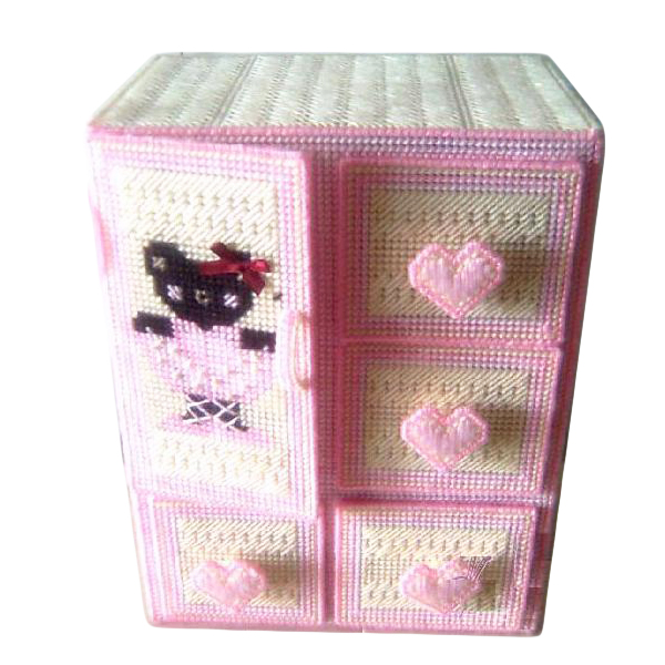 立体十字绣新款粉色首饰柜材料
