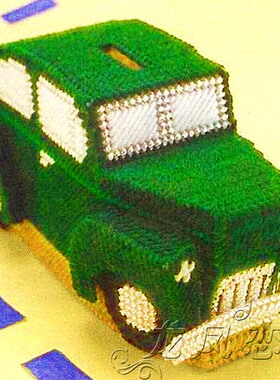立体3D十字绣新款居家创意个性绿色小汽车储蓄罐D159制作材料
