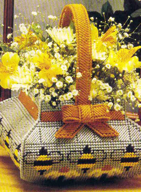 手工立体绣3D十字绣新款客厅书房蜜蜂蝴蝶结花瓶花篮G21制作材料