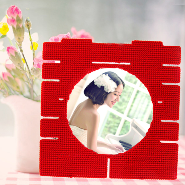 手工毛线十字绣新款客厅喜庆婚庆礼品创意摆设双喜相框制作材料