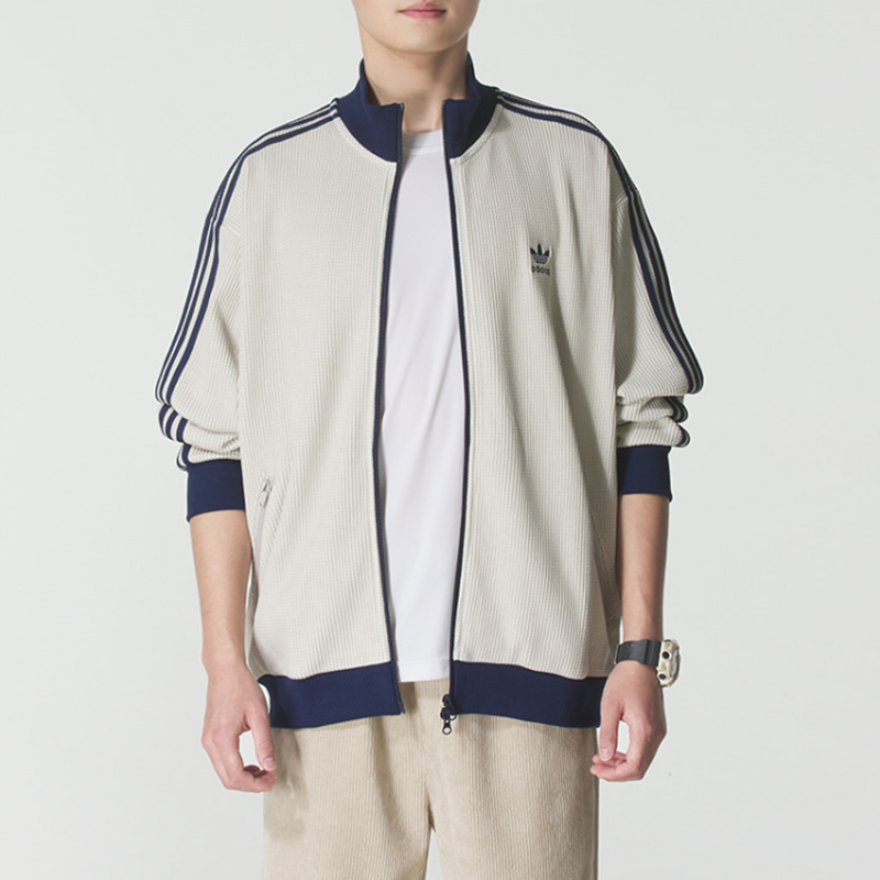 2025新款阿迪达斯三叶草男装外套 KNIT TRACK TOP 休闲夹克KC2620