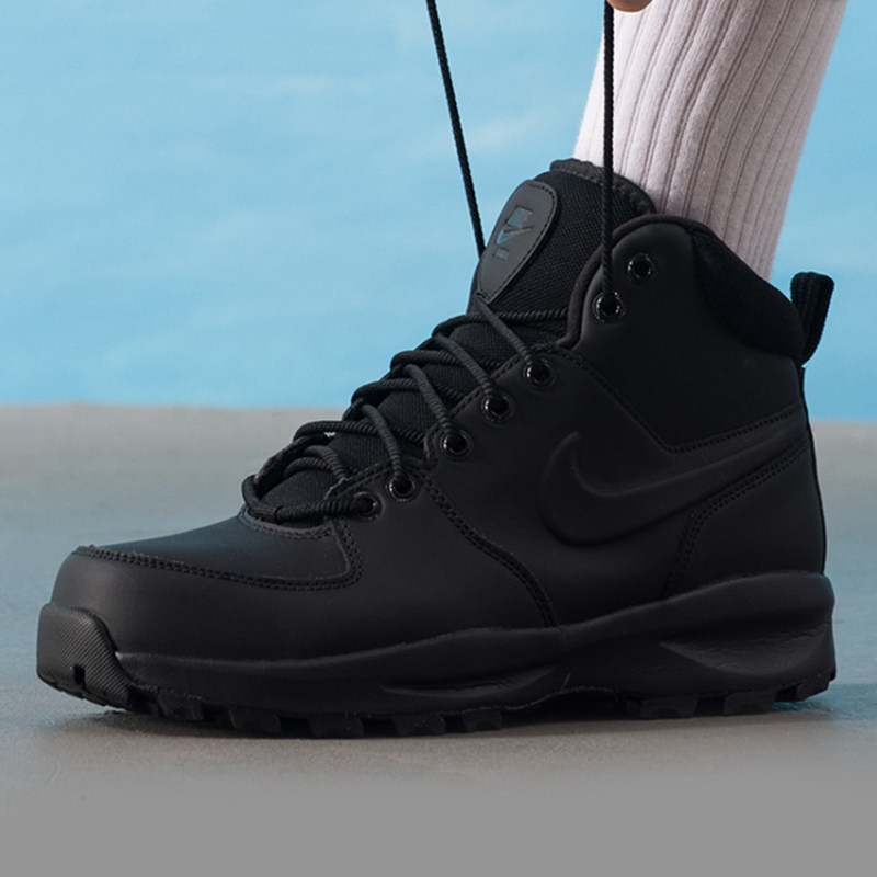 2025新款耐克男鞋NIKE MANOA LEATHER冬季高帮保暖雪地皮靴HF7095