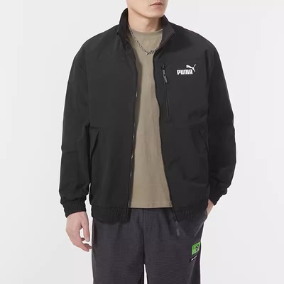 PUMA彪马宽松立领梭织夹克男春季新款防风跑步训练服运动服627117