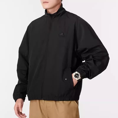 阿迪达斯立领夹克男装女装2024夏季新款宽松运动服休闲外套JI6657