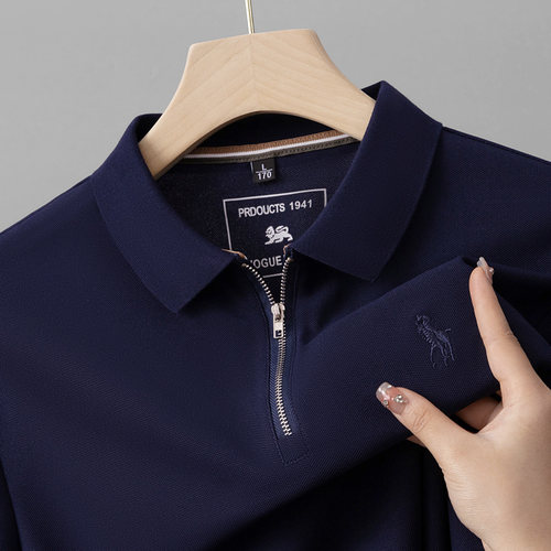 保罗夏季短袖半拉链男士POLO衫