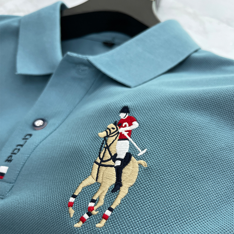 夏季新款男士短袖纯棉刺绣polo