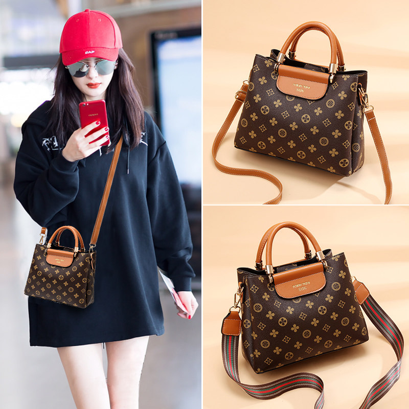 蒂森袋鼠真皮女包包2023新款时尚百搭单肩手提斜挎包大容量水桶包