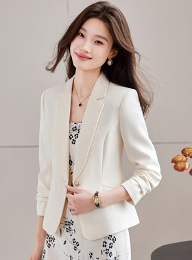 2026春杏色小个子气质西装外套女