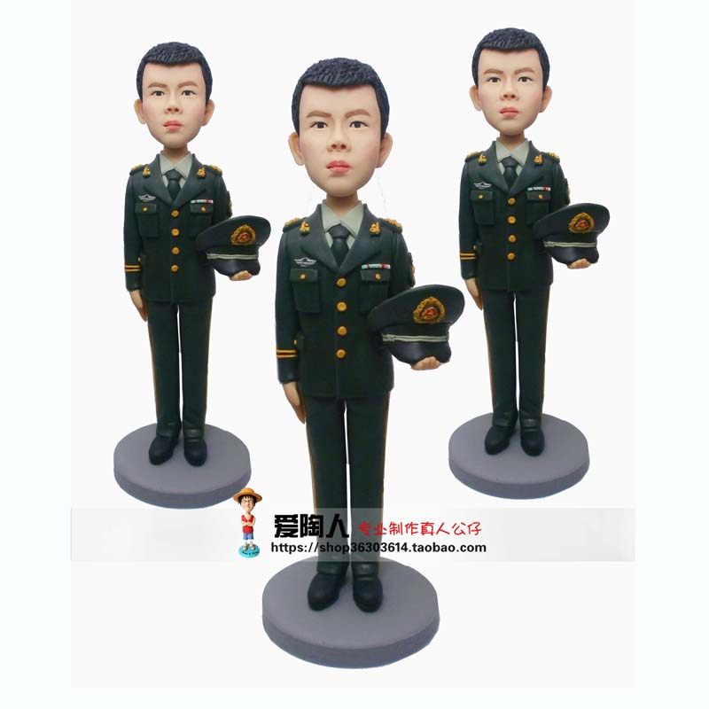 照片定制人偶军人公仔兵哥软陶偶软陶人偶