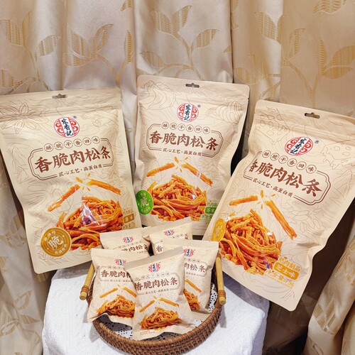 宏香记香脆肉松条原味芥末芝士味75g非油炸鸡胸肉条独立包装零食