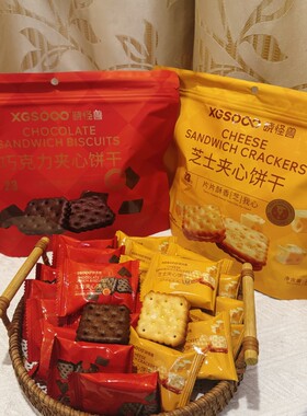 晓怪兽芝士巧克力夹心饼干袋装