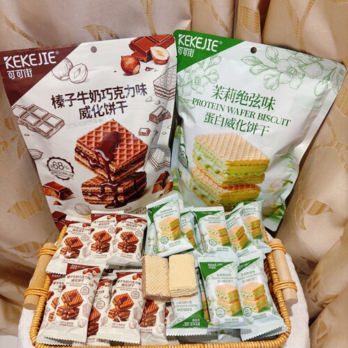 可可街榛子牛奶巧克力味茉莉绝弦味蛋白威化饼干袋装解馋小包零食