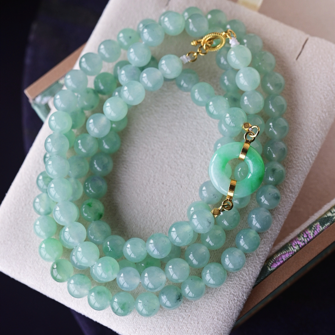 一斤钻戒天然缅甸A货翡翠18K金